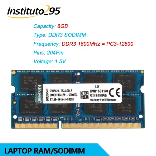 Kingston sodimm ddr3 1600 - kingston, gb